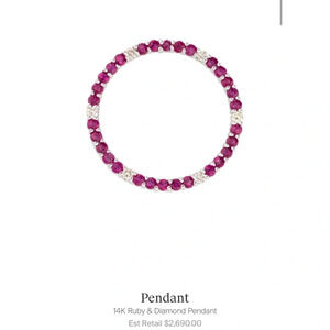 Brand New $2690 Ruby & Diamond Pendant - 100% Authentic